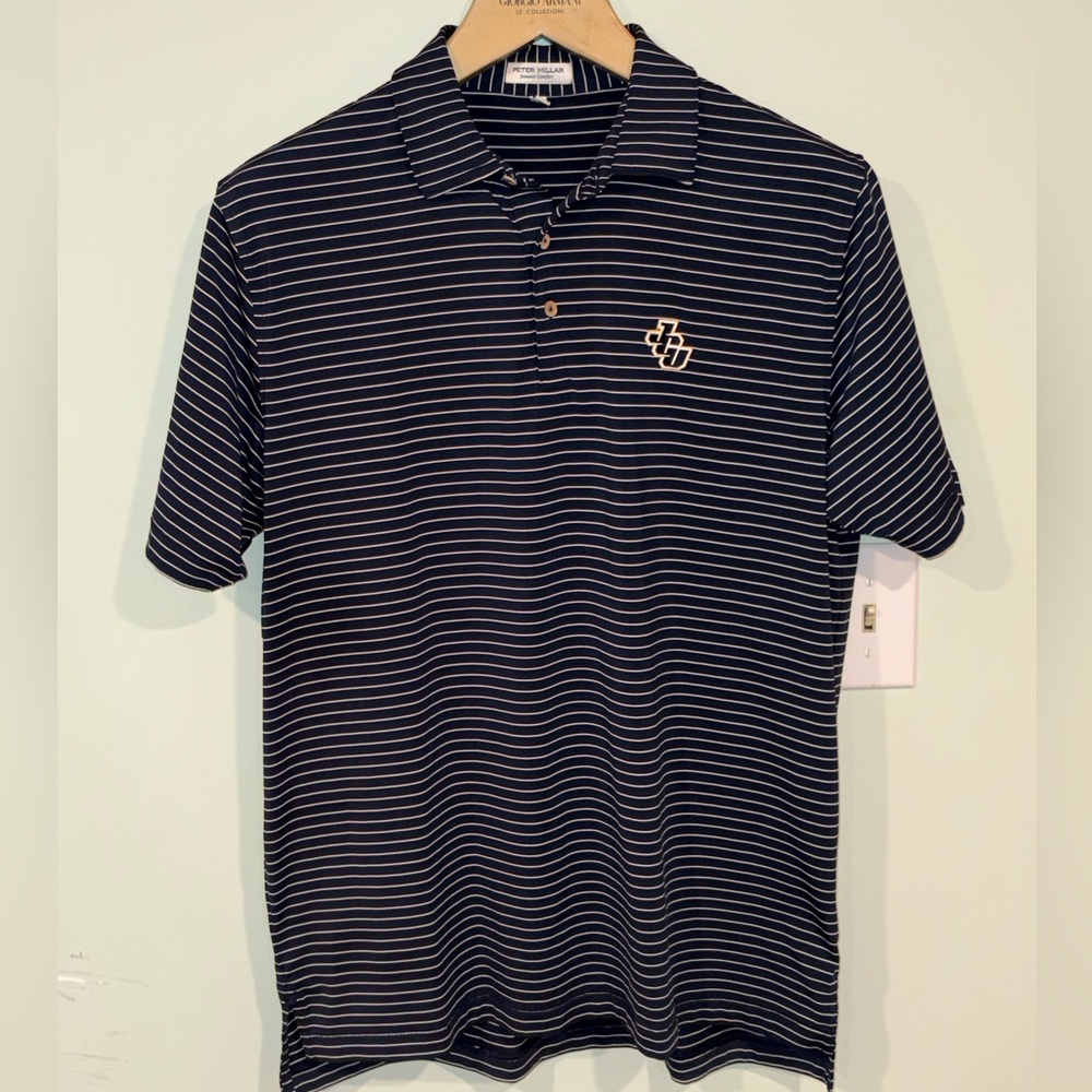 Peter Millar Dark Blue Striped Summer Comfort Polo - Picture 3 of 6